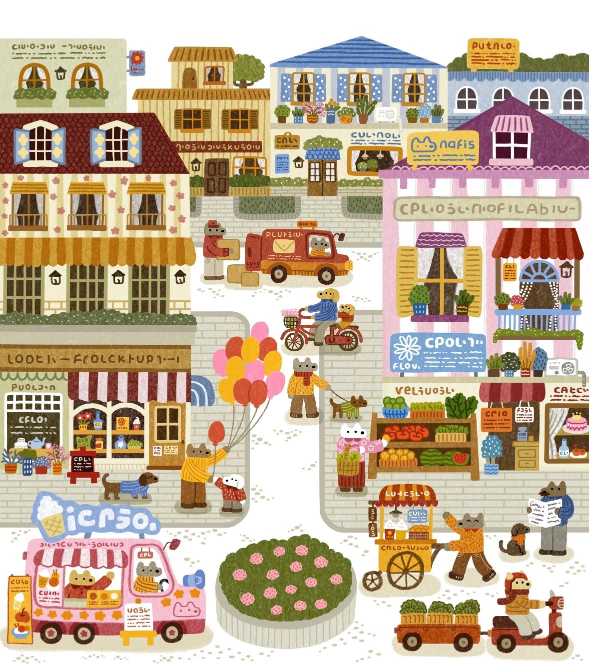 Vol. 2 Dog World Series Woof Venice Morning Howl Peaceful Woof Night Woof Market Day - M - JoyJollyCrafts
