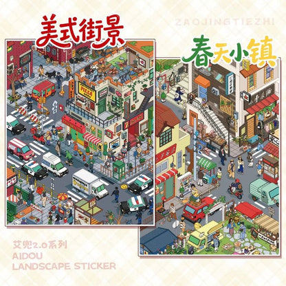 Vol. 2 Duoduo Stationery Shop Mother & Baby Store 24-Hour Convenience Store My Way Home from School Dream Residence American Street Scene Spring Town - XL - JoyJollyCrafts
