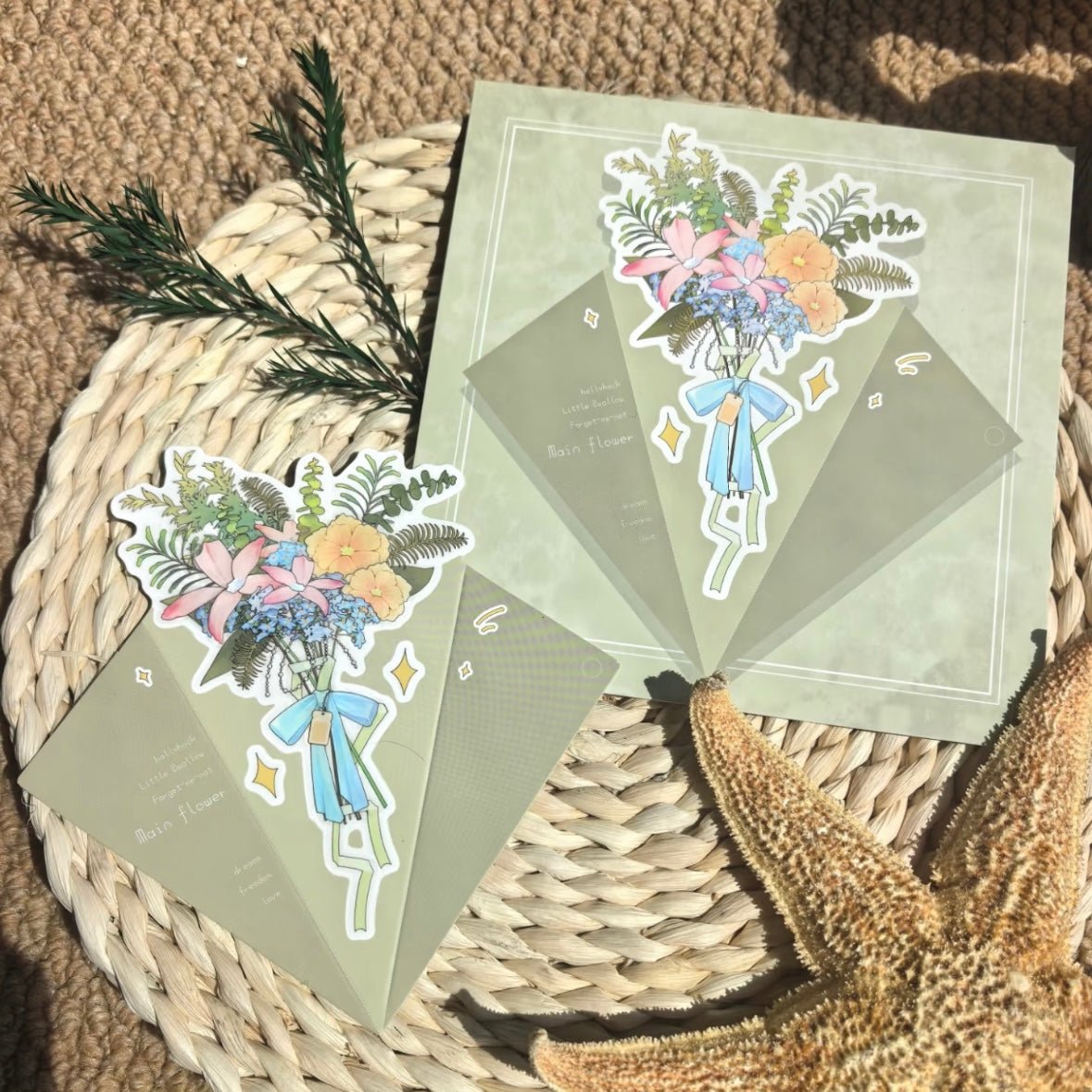 Vol. 2 Four Seasons Sleep Bureau Bouquet Greeting Card Mini - XL - JoyJollyCrafts