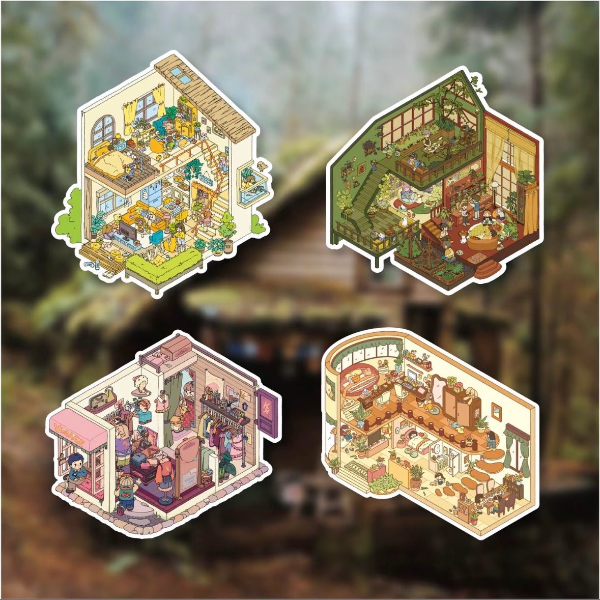 Vol. 2 Hillside Haven Leaf Isle Grove Misty Rain Cottage Wisteria Wardrobe Cloud Breeze Retreat - L - JoyJollyCrafts