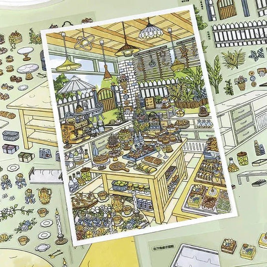 Vol. 2 New Year Market Stories of a Small Town Morning Market Scene Sweet Dessert Shop - XL - JoyJollyCrafts