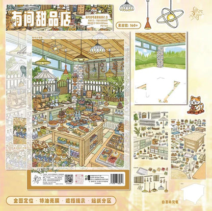 Vol. 2 New Year Market Stories of a Small Town Morning Market Scene Sweet Dessert Shop - XL - JoyJollyCrafts