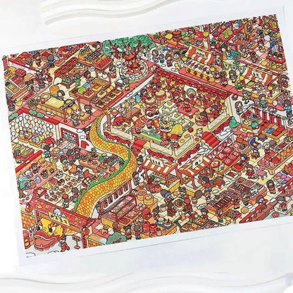 Vol. 2 New Year Market Stories of a Small Town Morning Market Scene Sweet Dessert Shop - XL - JoyJollyCrafts