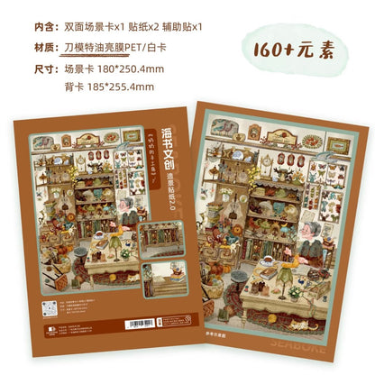Vol. 2 Seaside Courtyard Grandma's Workshop Steampunk Instrument Shop - L - JoyJollyCrafts