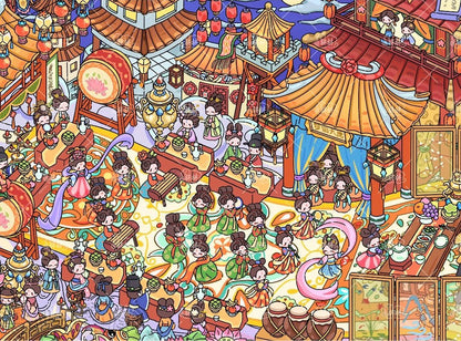 Vol. 23 Dopamine Restaurant Apocalypse Town Water Splash Festival Whimsical Fantasy Town Paintings, Music, Chess & Calligraphy Summer Beach Swimming Pool The Incognito Visit Tang Dynasty Night Banquet Hall of Mental Cultivation - L - JoyJollyCrafts
