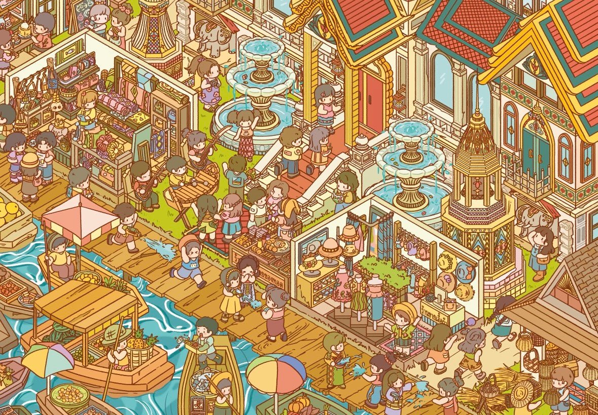 Vol. 23 Dopamine Restaurant Apocalypse Town Water Splash Festival Whimsical Fantasy Town Paintings, Music, Chess & Calligraphy Summer Beach Swimming Pool The Incognito Visit Tang Dynasty Night Banquet Hall of Mental Cultivation - L - JoyJollyCrafts