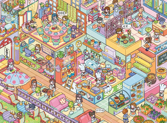 Vol. 23 Dopamine Restaurant Apocalypse Town Water Splash Festival Whimsical Fantasy Town Paintings, Music, Chess & Calligraphy Summer Beach Swimming Pool The Incognito Visit Tang Dynasty Night Banquet Hall of Mental Cultivation - L - JoyJollyCrafts