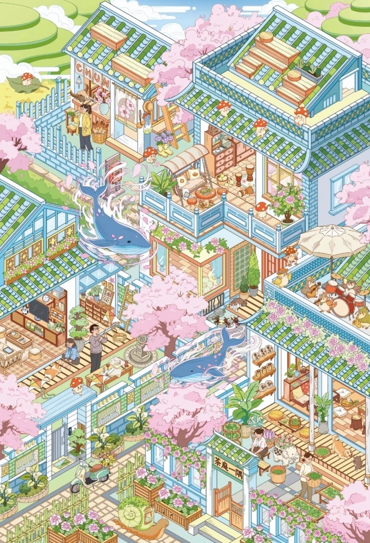 Vol. 25 Spring Mountain Four Seasons Residence Seaside Town Food Plaza Summer Street Market Alleyway Food Moments - L - JoyJollyCrafts
