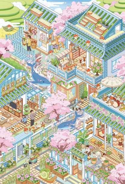 Vol. 25 Spring Mountain Four Seasons Residence Seaside Town Food Plaza Summer Street Market Alleyway Food Moments - L - JoyJollyCrafts