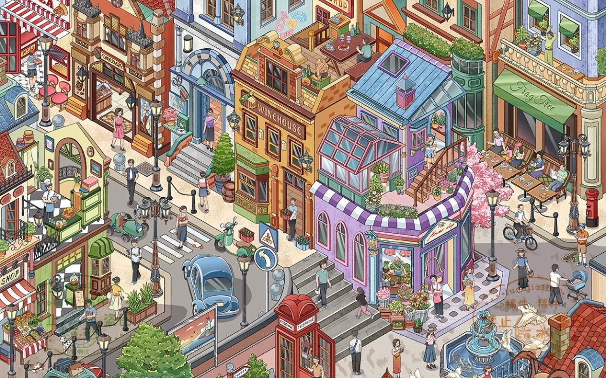 Vol. 25 Spring Mountain Four Seasons Residence Seaside Town Food Plaza Summer Street Market Alleyway Food Moments - L - JoyJollyCrafts