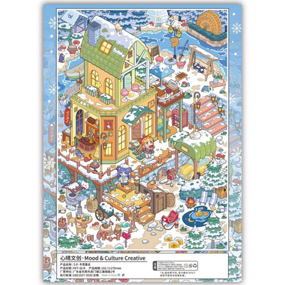 Vol. 3 Spring Town Slow Living Square Classic of Mountains and Seas Market Winter Snow Fairytale Winter House - L - JoyJollyCrafts