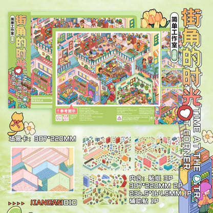 Vol. 3 Villa Tales Ocean Pavilion European Town Street Time at the Street Corner - L - JoyJollyCrafts