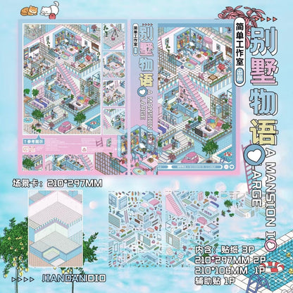 Vol. 3 Villa Tales Ocean Pavilion European Town Street Time at the Street Corner - L - JoyJollyCrafts