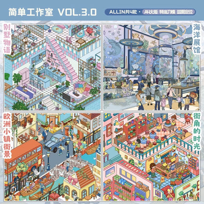 Vol. 3 Villa Tales Ocean Pavilion European Town Street Time at the Street Corner - L - JoyJollyCrafts