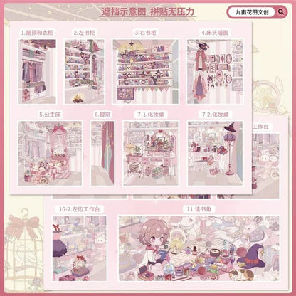 Vol. 3 Witch Series Pink Magic House Astronomy Library - L - JoyJollyCrafts
