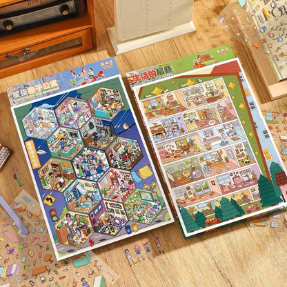 Vol. 39 Lying Flat Working Life Layers of Life Starry Night – Grid Apartment - L - JoyJollyCrafts