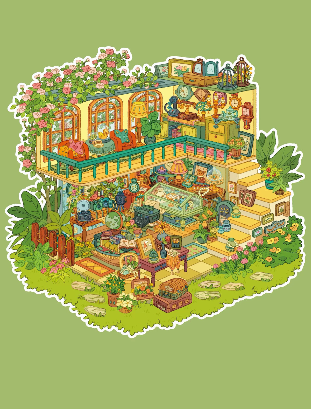 Vol. 4 Botanical Antique Shop Botanical Perfume Shop Island Town Streetfront Town - M - JoyJollyCrafts