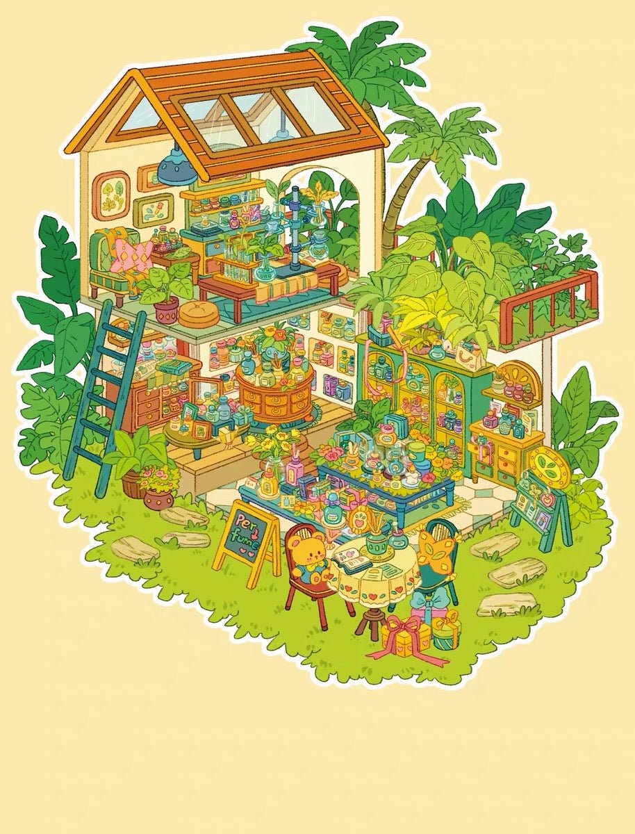 Vol. 4 Botanical Antique Shop Botanical Perfume Shop Island Town Streetfront Town - M - JoyJollyCrafts