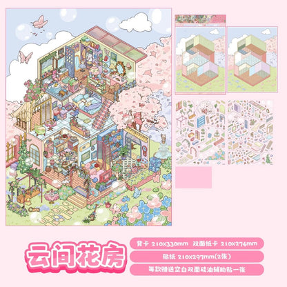 Vol. 4 Fantasy Forest Flower Field Train Farm Camping Diary Cloudside Greenhouse - L - JoyJollyCrafts