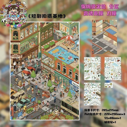 Vol. 4 My Living Area Short Drama Filming Base Rotating Hot Pot Happy Supply Station - XL - JoyJollyCrafts