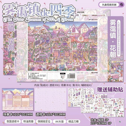 Vol. 4 Seasons of Misty Town Misty Town – Flower Festival Misty Town – Plum Season Misty Town – Late Autumn Misty Town – Snow Season - L - JoyJollyCrafts