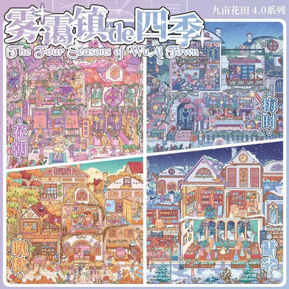 Vol. 4 Seasons of Misty Town Misty Town – Flower Festival Misty Town – Plum Season Misty Town – Late Autumn Misty Town – Snow Season - L - JoyJollyCrafts