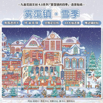Vol. 4 Seasons of Misty Town Misty Town – Flower Festival Misty Town – Plum Season Misty Town – Late Autumn Misty Town – Snow Season - L - JoyJollyCrafts