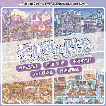 Vol. 4 Seasons of Misty Town Misty Town – Flower Festival Misty Town – Plum Season Misty Town – Late Autumn Misty Town – Snow Season - L - JoyJollyCrafts