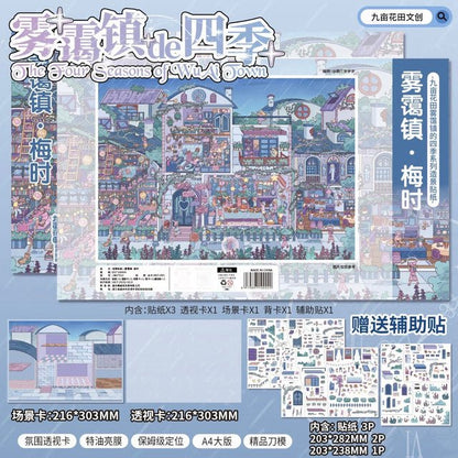 Vol. 4 Seasons of Misty Town Misty Town – Flower Festival Misty Town – Plum Season Misty Town – Late Autumn Misty Town – Snow Season - L - JoyJollyCrafts