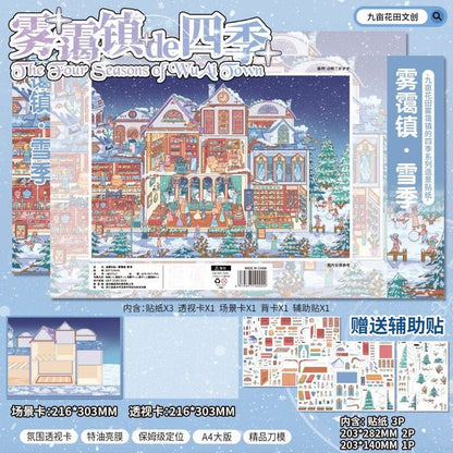 Vol. 4 Seasons of Misty Town Misty Town – Flower Festival Misty Town – Plum Season Misty Town – Late Autumn Misty Town – Snow Season - L - JoyJollyCrafts