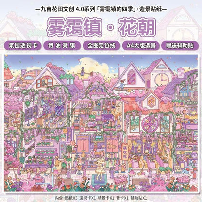 Vol. 4 Seasons of Misty Town Misty Town – Flower Festival Misty Town – Plum Season Misty Town – Late Autumn Misty Town – Snow Season - L - JoyJollyCrafts