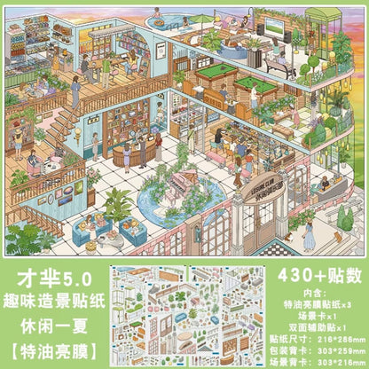 Vol. 5 Ankang Wellness Center BIG Supermarket Spring Eaves Gathering Leisure Summer Modern Dinner Sakura Street College Youth Dining Time Whale's Delight Seafood Buffet - XL - JoyJollyCrafts