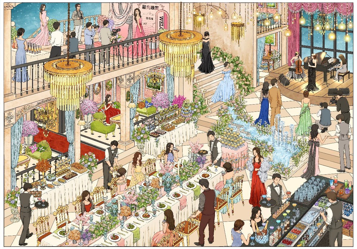 Vol. 5 Ankang Wellness Center BIG Supermarket Spring Eaves Gathering Leisure Summer Modern Dinner Sakura Street College Youth Dining Time Whale's Delight Seafood Buffet - XL - JoyJollyCrafts