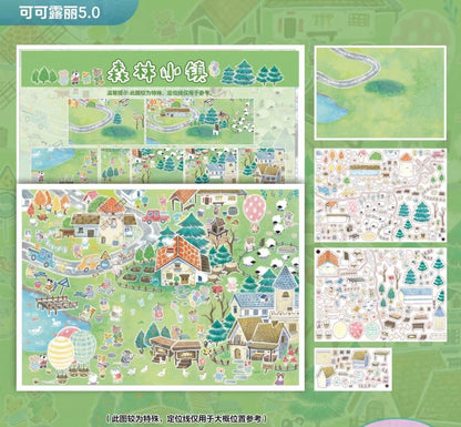 Vol. 5 Forest Town Pearlized Square Lush Greenery The Jewelry Store of That Year - L - JoyJollyCrafts