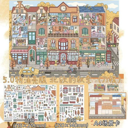 Vol. 5 Grid First Snow Day Afternoon Fairy Tale House Nordic Autumn - L - JoyJollyCrafts