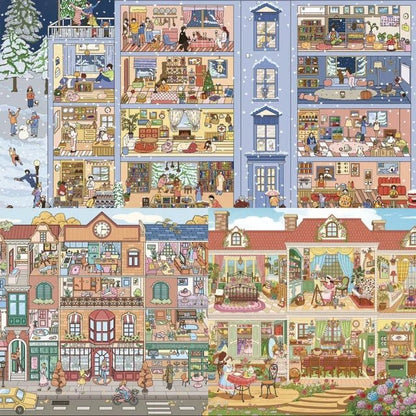 Vol. 5 Grid First Snow Day Afternoon Fairy Tale House Nordic Autumn - L - JoyJollyCrafts