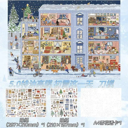 Vol. 5 Grid First Snow Day Afternoon Fairy Tale House Nordic Autumn - L - JoyJollyCrafts