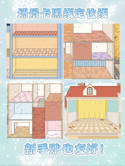 Vol. 5 Grid First Snow Day Afternoon Fairy Tale House Nordic Autumn - L - JoyJollyCrafts