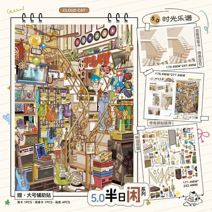 Vol. 5 Half-Day Leisure Series Green Room Convenience Store on a Rainy Night Bubble Dream Afternoon Rest Melody of Time - L - JoyJollyCrafts