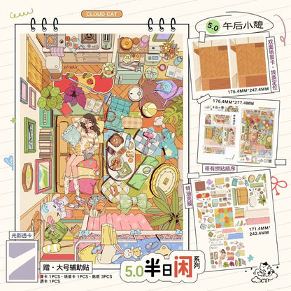 Vol. 5 Half-Day Leisure Series Green Room Convenience Store on a Rainy Night Bubble Dream Afternoon Rest Melody of Time - L - JoyJollyCrafts