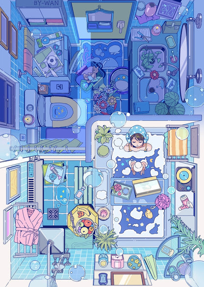 Vol. 5 Half-Day Leisure Series Green Room Convenience Store on a Rainy Night Bubble Dream Afternoon Rest Melody of Time - L - JoyJollyCrafts
