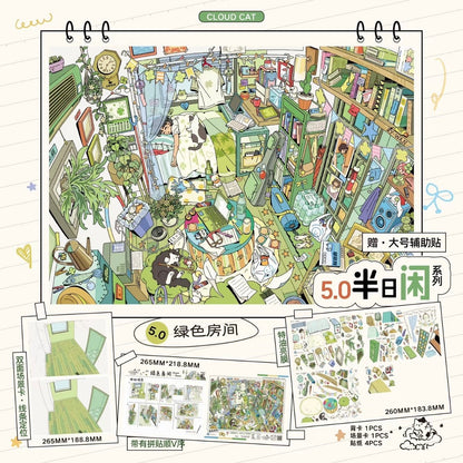 Vol. 5 Half-Day Leisure Series Green Room Convenience Store on a Rainy Night Bubble Dream Afternoon Rest Melody of Time - L - JoyJollyCrafts