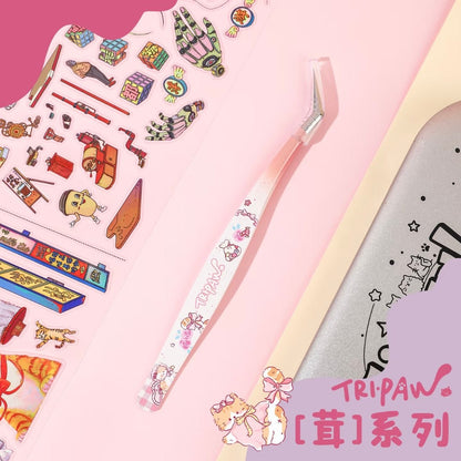 Vol. 5 Rong Series Angled Tip Curved Tip Tweezers - JoyJollyCrafts