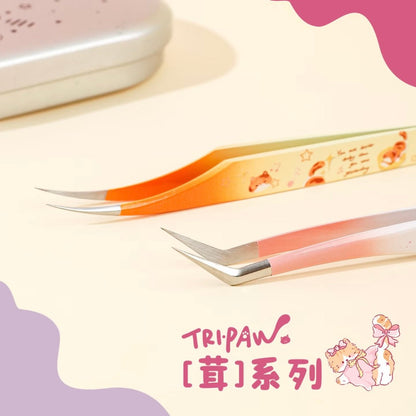 Vol. 5 Rong Series Angled Tip Curved Tip Tweezers - JoyJollyCrafts