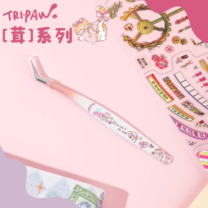 Vol. 5 Rong Series Angled Tip Curved Tip Tweezers - JoyJollyCrafts