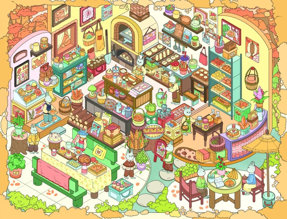 Vol. 6 Spring Workshop Autumn Bakery Warm Sunshine Street Green Isle Bookstore - M - JoyJollyCrafts