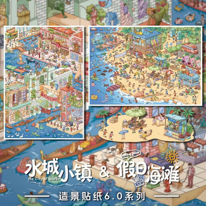 Vol. 6 Water Town Holiday Beach Water Town - XL - JoyJollyCrafts