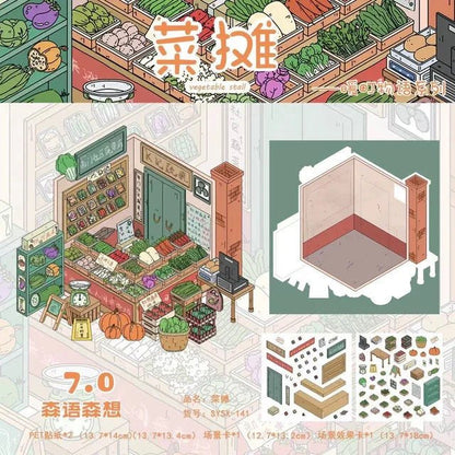 Vol. 7 Convenience Store Vegetable Stand After-School Snack Shop Bakery Corner Café Fruit Shop Four Seasons Flower Shop Breakfast Stall Girls’ Dorm - M - JoyJollyCrafts