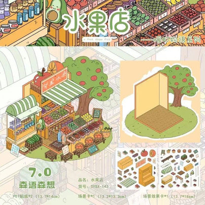 Vol. 7 Convenience Store Vegetable Stand After-School Snack Shop Bakery Corner Café Fruit Shop Four Seasons Flower Shop Breakfast Stall Girls’ Dorm - M - JoyJollyCrafts