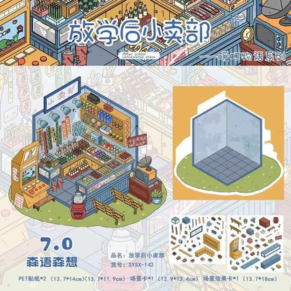 Vol. 7 Convenience Store Vegetable Stand After-School Snack Shop Bakery Corner Café Fruit Shop Four Seasons Flower Shop Breakfast Stall Girls’ Dorm - M - JoyJollyCrafts